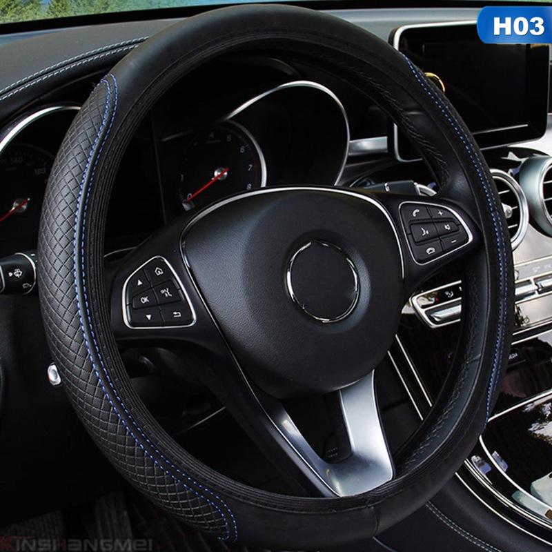 

Steering Wheel Covers Car Cover Auto Steering- Anti-Slip Universal Embossing Leather Car-stylingSteering CoversSteering