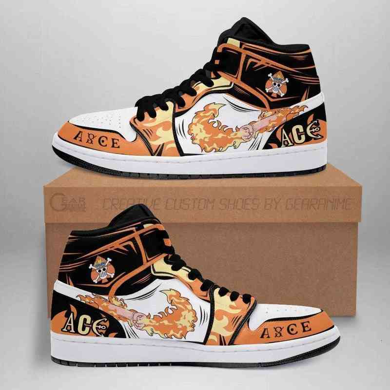 

Portgas D. Ace Shoes Boots Fire Fist Skill Anime Sneakers, Others