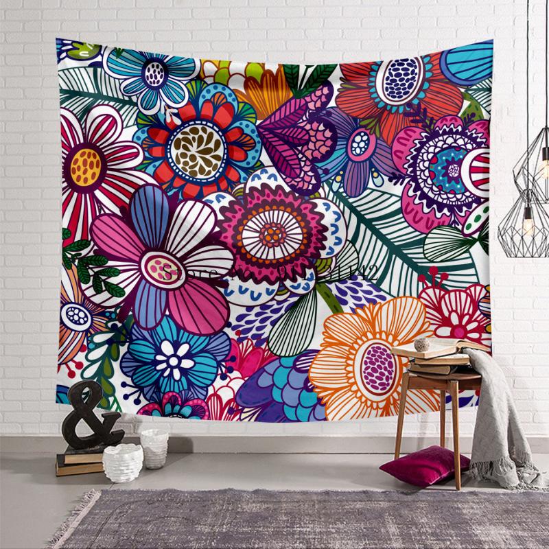 

Tapestries Color Abstract Flowers And Plants Geometric Digital Printing Blanket Scene Decoration Background Wall Decorative Hanging Cloth