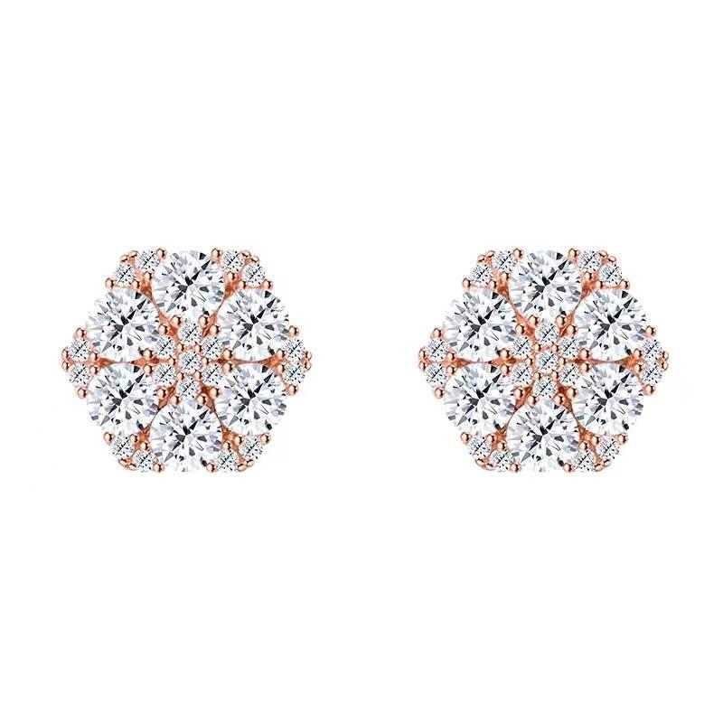 

Stud High Quality Hiphop 4mm D Color Moissanite Earrings With Screw Back Women Men Jewelry Gold Plated 925 Silver GiftStud