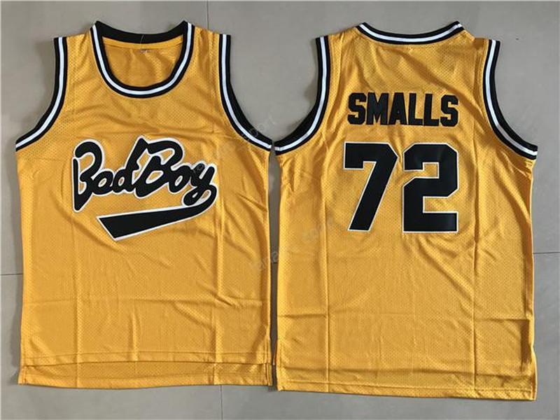 

Cheap Movie Basketball Jerseys Bad Boy Notorious Big 72 Biggie Smalls Jersey Men Sport All Stitched Yellow Color Top Quality On Sale