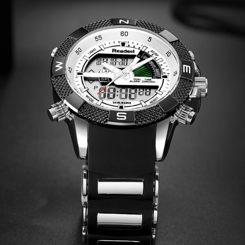 

Wristwatches Relogio Masculino Digital Led Quartz Watch Men Top Mens Watches Fashion Casual Sport Clock WristwatchesWristwatches Wristwatche, White