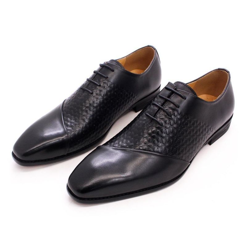 

Lace-up Pointed Toe Oxford Shoes Solid Color Genuine Leather Casual Fashion Everyday All-match Banquet Party British Gentleman Men Dress Shoes KB253, Clear