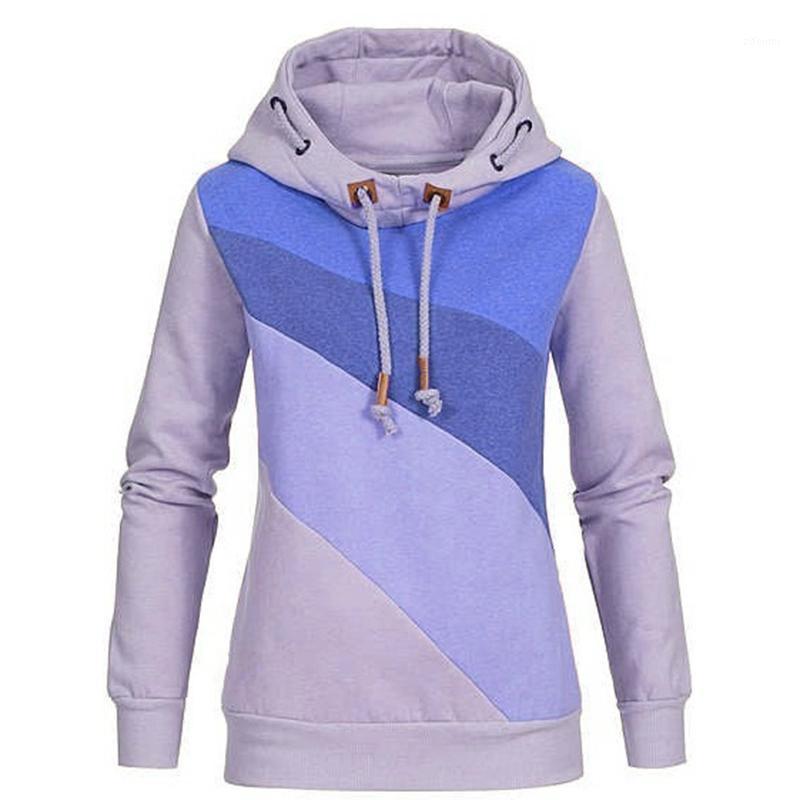 

Women's Hoodies & Sweatshirts 2022 Autumn Spring Fashion Casual Long Sleeve Rainbow Stripe Warm Patchwork Hooded Hoodie Pullover Sweatshirt, Blue