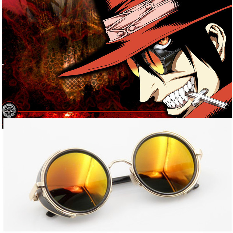

Anime HELLSING Alucard cosplay prop Hunter Glasses Orange Sunglasses for Men Women 220523