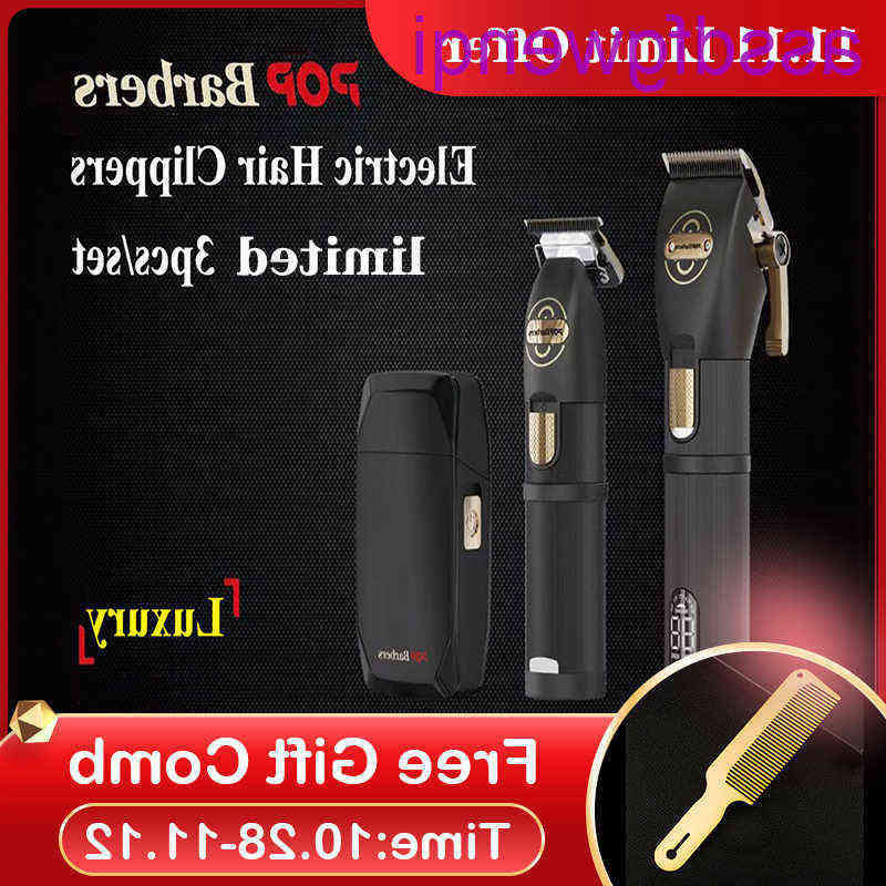 

CestoMen Luxury 3pcs POP Barbers Hair Clipper Set Cordless Electric Trimmer Shaver Barber Haircut Tools With Comb Brush 220121