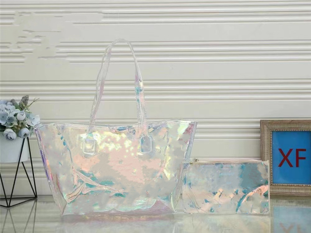 

Designer Shoulder Bags Holographic PVC Transparent handbags Bag Women Handbag Laser Gym Travel Shopping Designers Tote Composite Bag, Gold