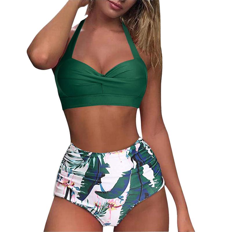 

Women' Swimwear Ribbed Underwired High Cut Bikini Swimsuit Female Women Two-pieces Set Thong Bather Bathing Suit Swim, Black