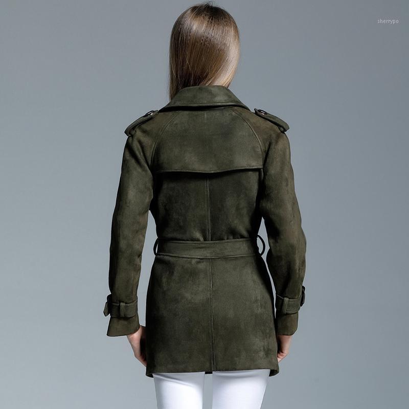 

Women' Trench Coats Spring Coat For Overcoat Women Clothes 2022 Suede Long Autumn Plus Size Sobretudo Feminino F1000, Black