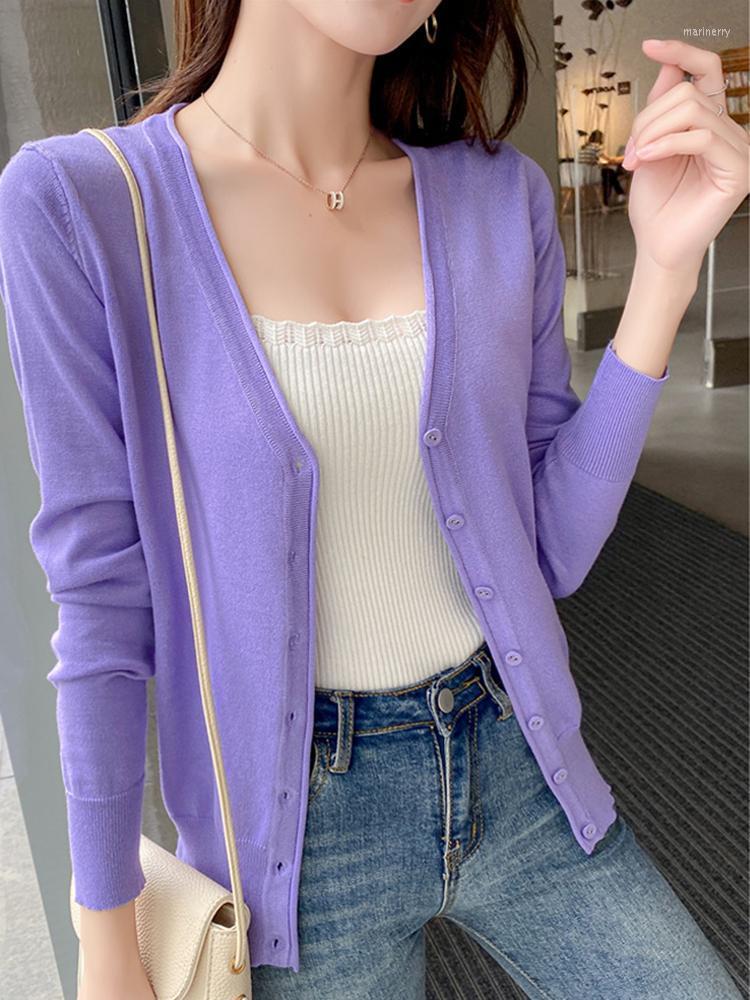 

Women' Knits & Tees Women Sweater Cardigan 2022 Fashion Autumn Long Sleeve Knitted Button Female Sweaters Top Korea OverSize Coats 6XLWomen, Sky blue