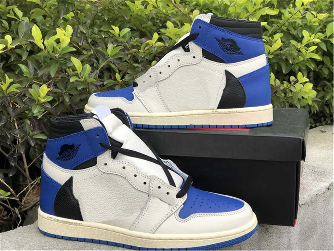 

Authentic 1 Travis Scotts Fragment High Low Og Men Basketball Shoes 1s Sp Ts Cactus Jack Military Blue Playstation Sports Sneakers with