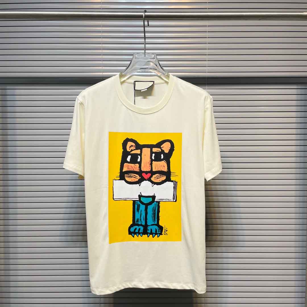 

Men's T-Shirts Round neck embroidered and printed polar style summer wear with street pure cotton 23ar