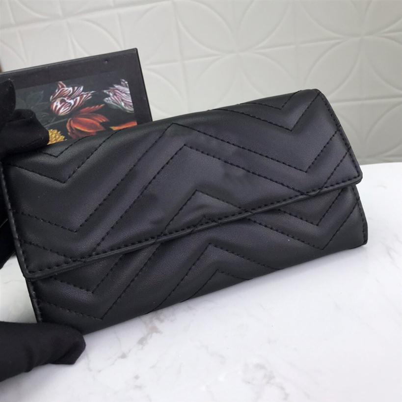 

2021 new G double zipper high quality designers wallet men and women long wallets card holder passport female wallets corn purses319f, Black