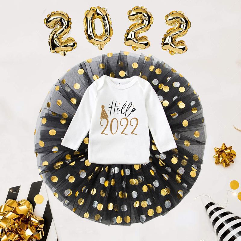 

Girl's Dresses Hello 2022 Years Eve Girls Outfit My 1st NYE Baby Girl Long Sleeve Romper Tutu Skirt Year 2 Piece Set 0-24MGirl's, S1016-lqpwhybk-
