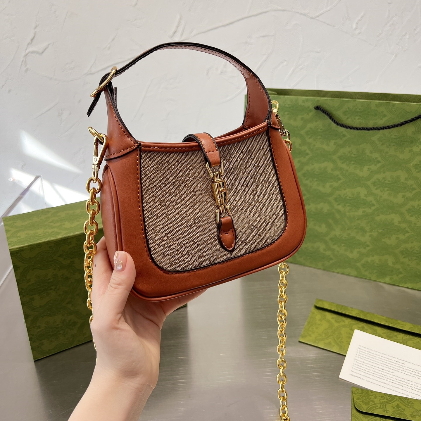 

Mini Totes Bag Designer Underarm Shoulder Bags for Women Classic Hobo 1961 Jackie Women's Cross body Wallet Handbags Gold Hardware, Box