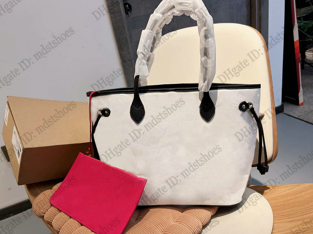 

Two Color Exterior Hand Bag Classic Monograms Totes Monograms Coated Canvas Red Removable Pouch Practical Large Capacity Size 32