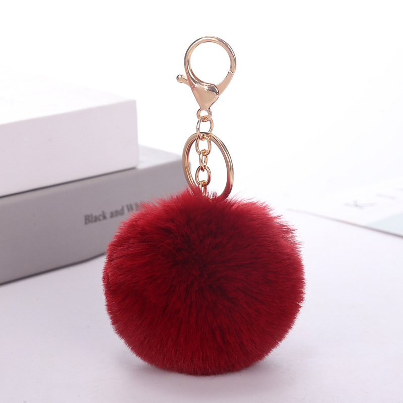 

Bear Plush Pendant Lady's Bag Ornament Imitation rabbit hair ball keychain pendant ladies luggage pendants artificial jewelry accessories 17