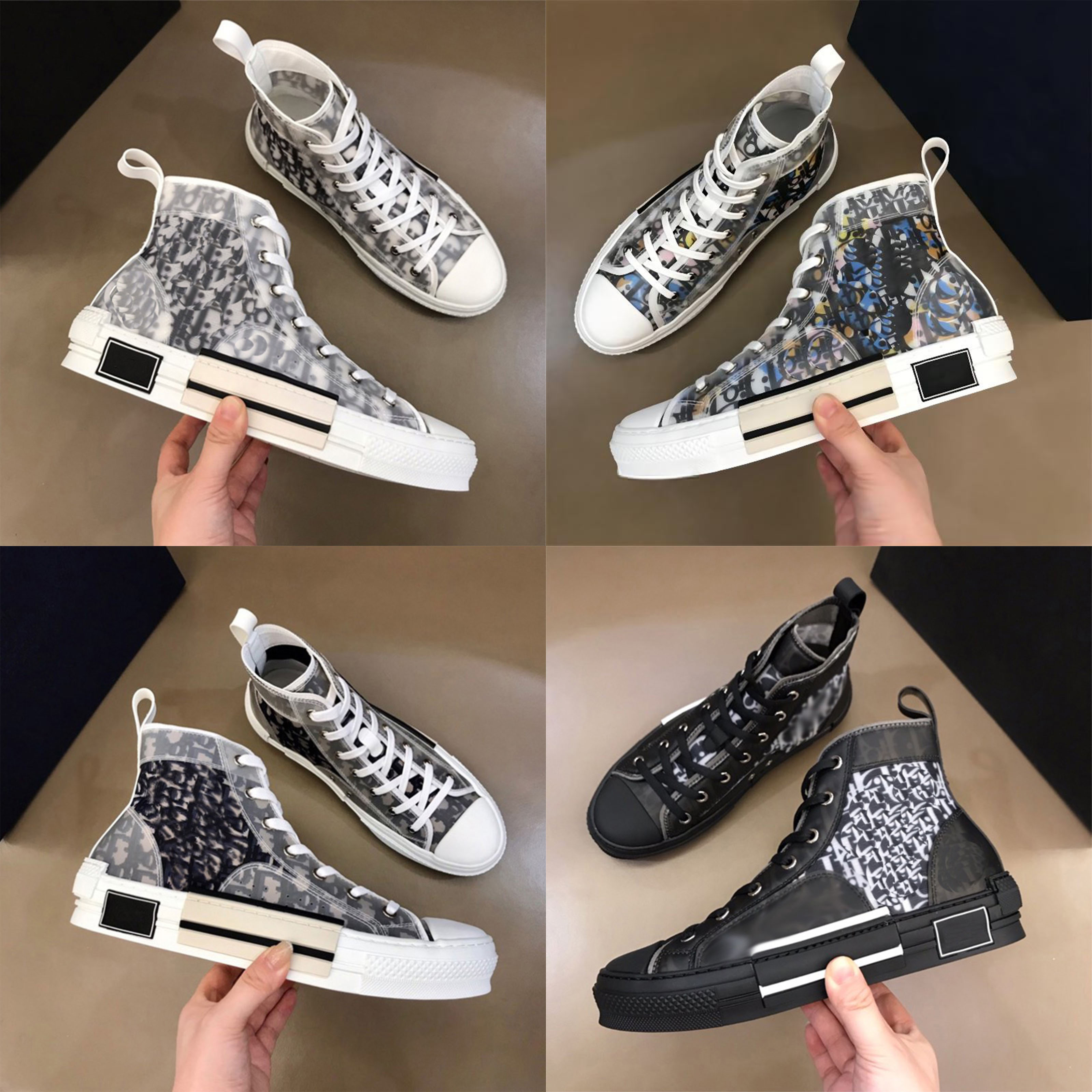 

Luxury High Top B23 Oblique Technology Casual Shoes All Black White Sole Designer Famous Mens Womens Canvas Sneakers Fashion Outdoor Flat Trainers 36-46, 1016