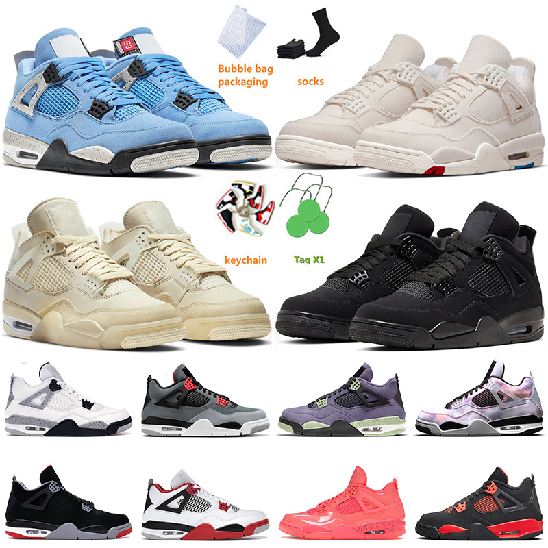 

4 4s IV Top Jumpman Mens Basketball Shoes University Blue Infrared Canyon Purple Black Cat Infrared White Oreo Cactus Jack Men Women Sneakers Trainers 36-47, C43 red thunder 40-47