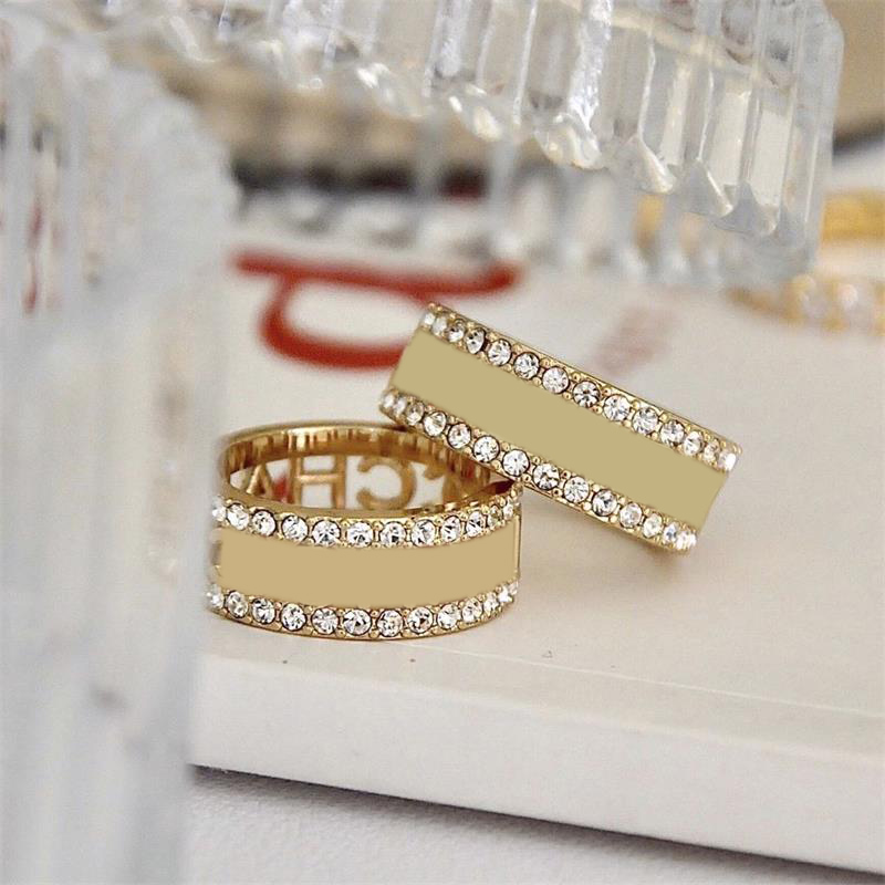 2022 Ring Wedding Rings jewelry New Style Round diamond Rings For Women Thin Rose Gold Color Twist Rope Stacking in Stainless Steel 20024