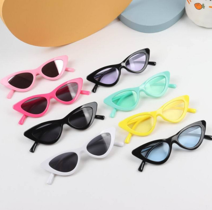 

INS Children cat eyes Sunglasses summer kids triangle sunglass cycling glasses children beach Uv 400 goggles A8585