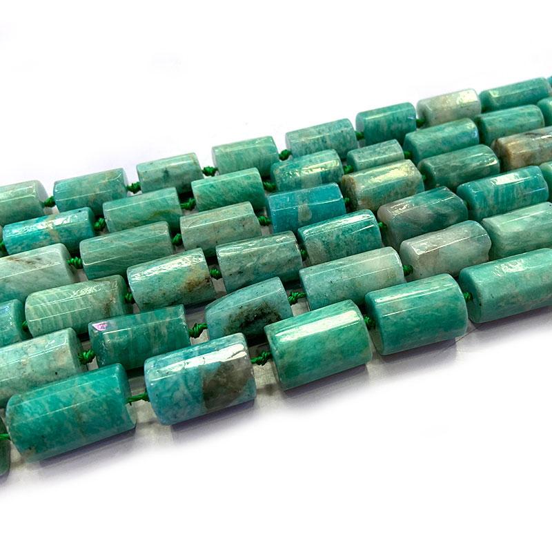 

Other Natural Faceted Green Amazonite Stone Beads Column Barrel Spacer DIY Loose For Jewelry Making 38cm AccessoriesOther