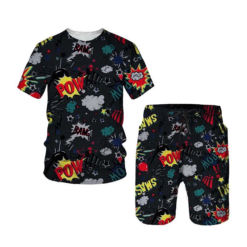 

Men's Tracksuits Men Summer 2piece Set Hip Hop Top Male/Female Casual Short Sleeve T-shirts Outfits Track Suites Streetwear Men's Clothi, Ts6800