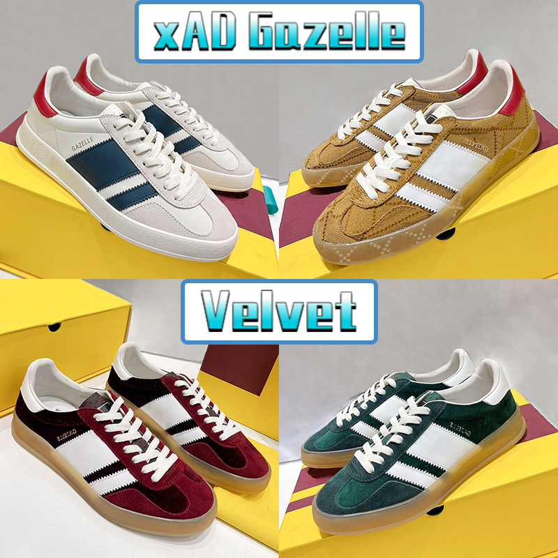 

Luxury Casual Shoes Men Women Sneakers xAD Gazelle Canvas White Suede Red Gold Green Velvet Blue Silk Suede OG Designer Shoe US 5-10.5, 06. pink velvet