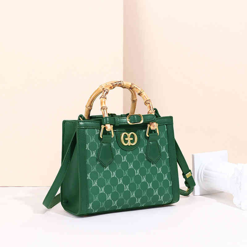 New bamboo handbag tote bag foreign style versatile one shoulder square bag women's bag-image-771845756