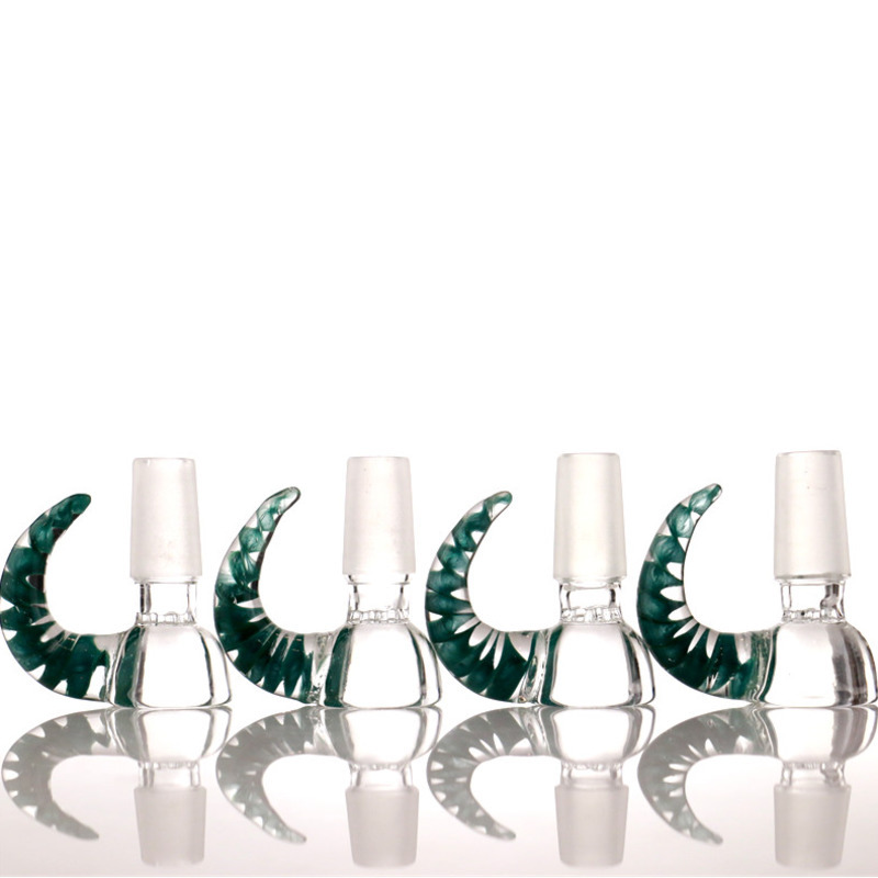 

Wholesale 14mm Bowl Glass bowl With Ox Horn Stem Bowls For Glass Water Bongs Smoking bowl with Handle