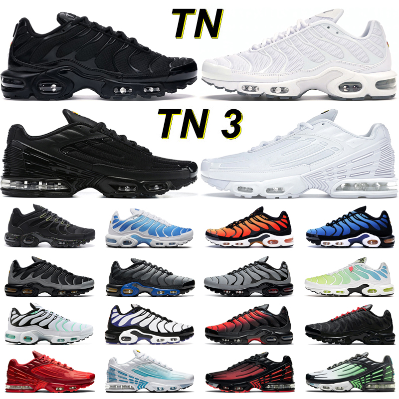 

shoes Hotsale tn plus 3 running men women tn 3 Triple Black White Hyper Blue Terrascape Wolf Grey Gradient Red mens trainer outdoor sneakers, #1