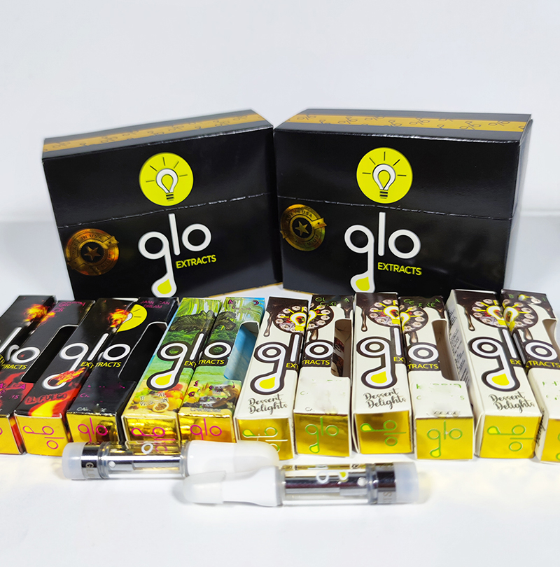 

Empty GLO Extracts Vape Cartridges Atomizers 0.8/1ml Thick Oil Vapes Carts With NEWEST Package