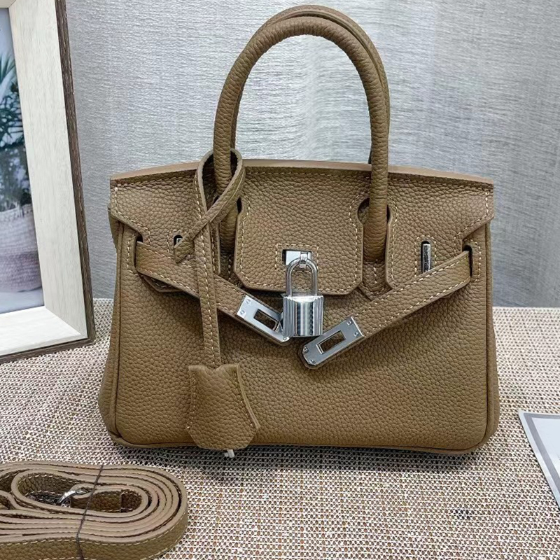 

Top Quality Handbags Tote Shopping Bag lady Crossbody Bags Genuine Leather Removable Shoulder Strap Silver Metal Classic Brand Handbag Purse 20cm, Just a box