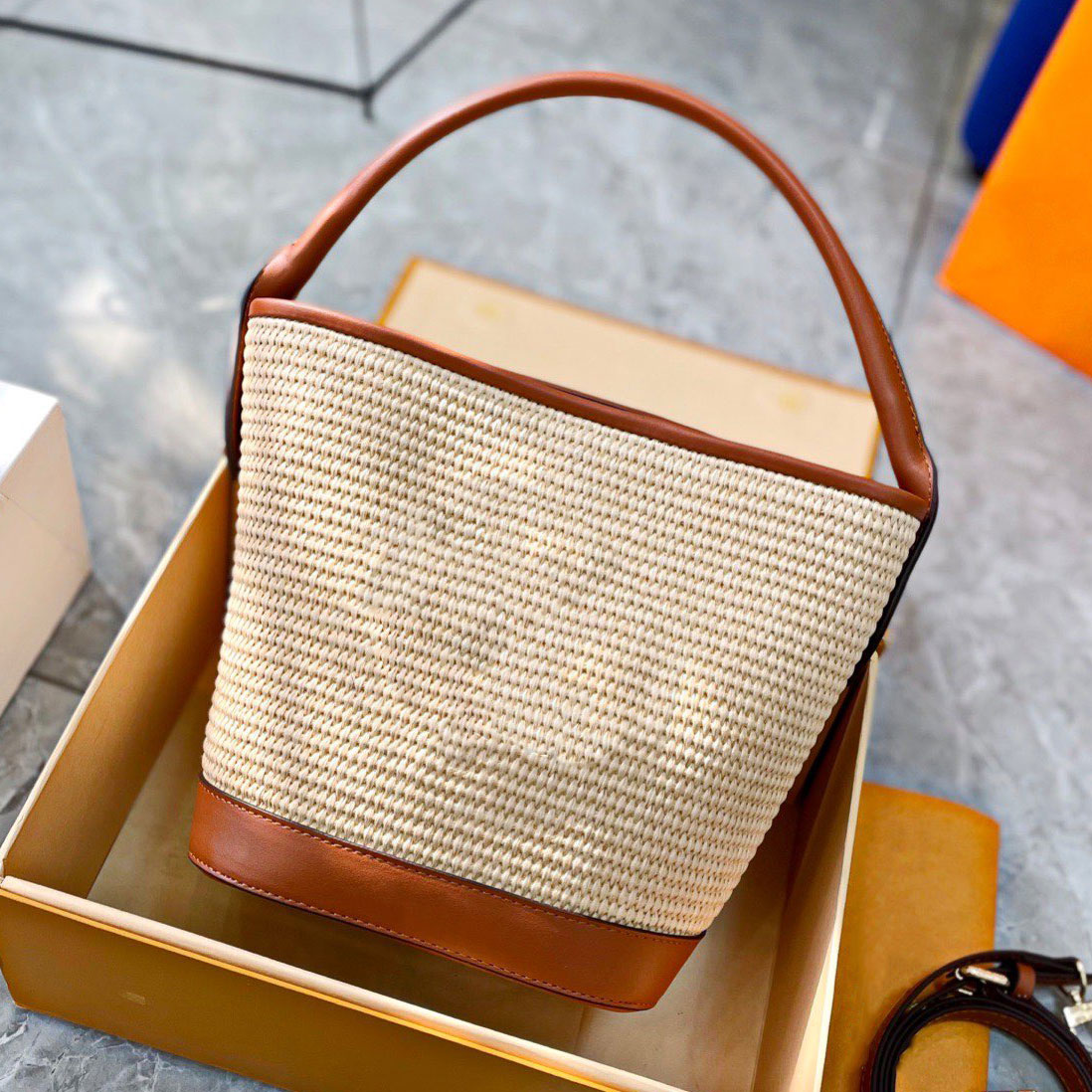 

2022 fashion women shoulder bags messenger totes handbags large capacity soleil straw bag ladies beach handbag, Dust bag