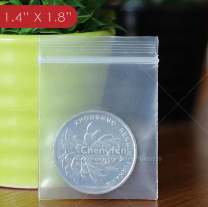

Zipper Zipped bags 500pcs 3.5x4.5cm Reclosable Plastic Poly Clear Jewelry Baggies 1.4"x1.8" 8mil Thick