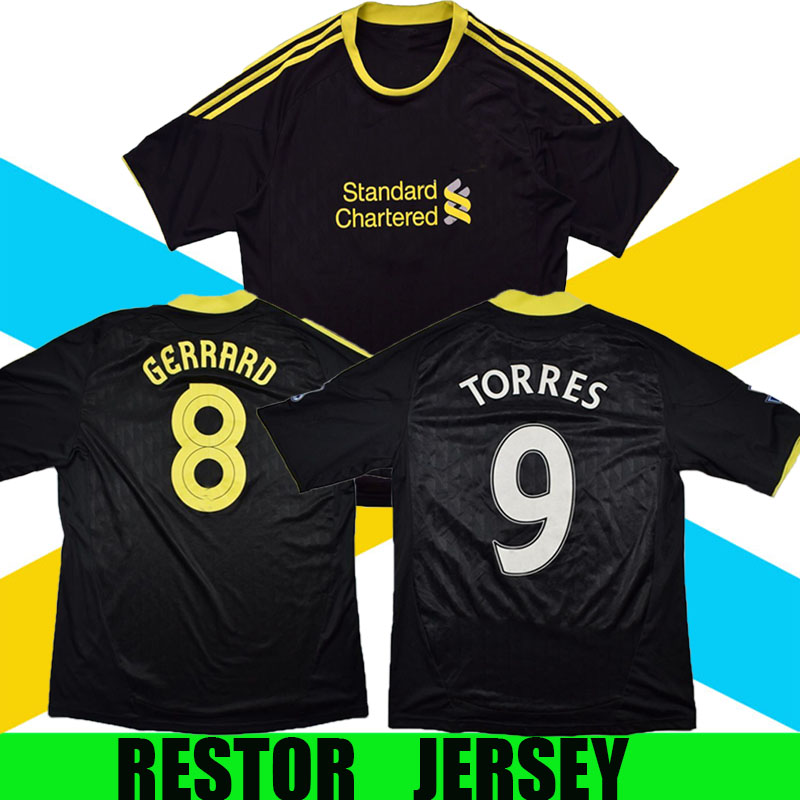 

2010 2011 Torres Gerrard Suarez CARROLL retro soccer jersey 10 11 BELLAMY CARRAGHER KUYT STERLING HENDERSON home 3rd vintage classic football shirt, 10/11 3rd+ucl