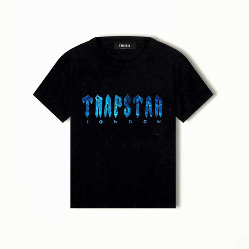 

New Brand T Shirt TRAPSTAR Nanocrystals Iced Out Purple Print Men T-Shirts Summer Cotton Oversized Loose Tops Street Branded T-Shirt 3VFM9, Black trap002