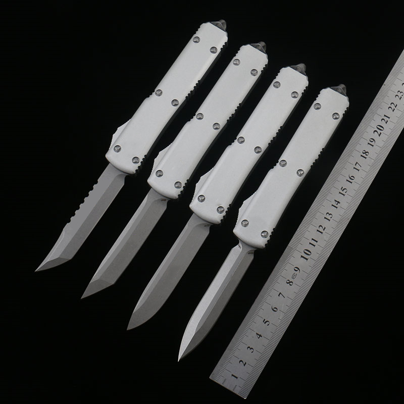 

Silver White Ultratech Automatic knife D2 Steel Blade 6061-T6 Aviation Aluminum Alloy Handle Outdoor Tactical EDC Tools Pocket knives