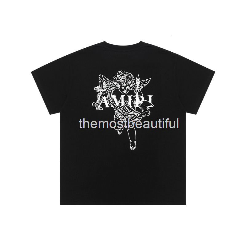 

Men's T-Shirts 22fw am three headed dragon fire spray jidora letter printed men's and women's perforated Pullover round neck sweater, 20