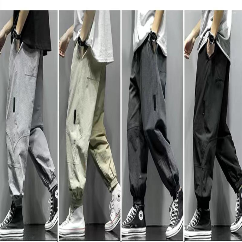 

Men's Pants Korean Spring And Summer Sports Ankle-Length Loose Trendy Overalls Casual, Black