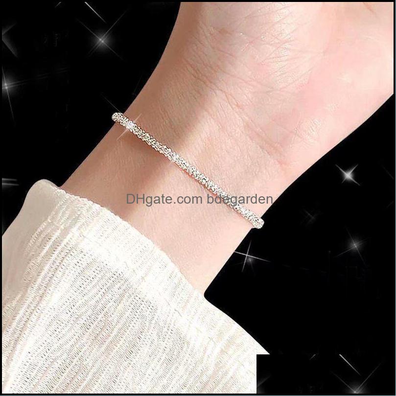 

Bangle Yanhui New 925 Sterling Sier Gypsophila Adjustable Bracelet For Women Fine Fashion Jewelry Wedding Party G Bdegarden Dhmr6
