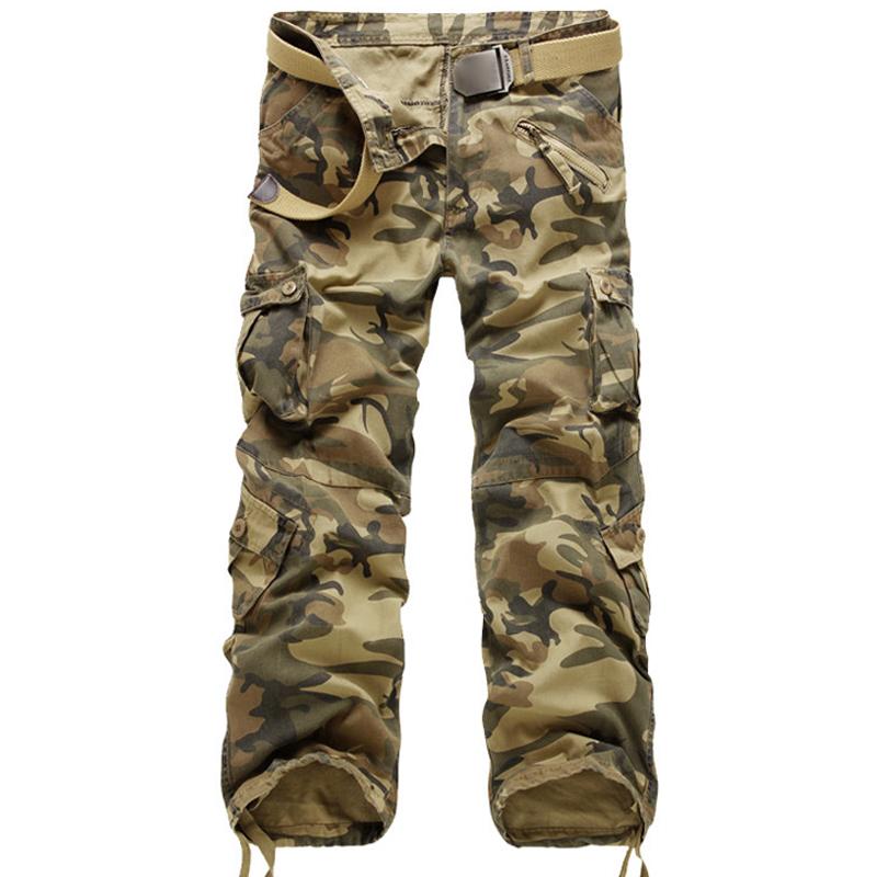 

Men's Pants Brand Cargo Men Military Straight Trousers Mens Casual Cotton Camo Multi-Pocket Man Joggers Hip Hop Long TrouersMen's, Khaki shorts