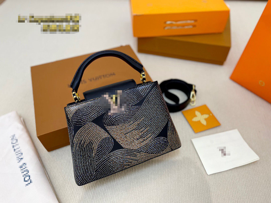 

2022 Taurillon Capucines bb designer bag fashion shoulder bag clutch handbag luxury shopping package LVs louiseitys viutonitys YSLitys, Black