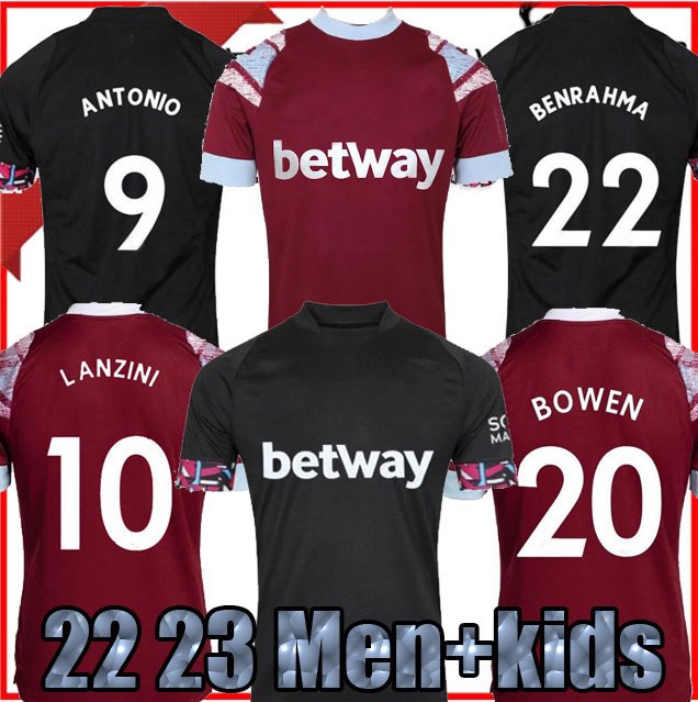

22 23 WHU soccer jerseys 2022 2023 WEST LINGARD RICE kits LANZINI ANTONIO HAM NOBLE VLASIC UNITED BOWEN football shirts BENRAHMA home away third MEN Kids Equipment, 22/23 away 1