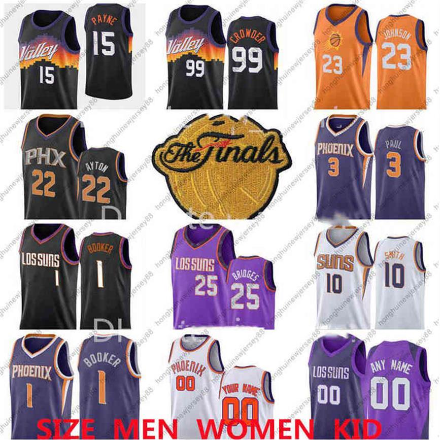 Men Women Kids Finals Basketball Jersey Valley DeAndre Ayton Devin Booker Mikal Bridges Chris Paul Cameron Johnson Jae Crowder Pay197m