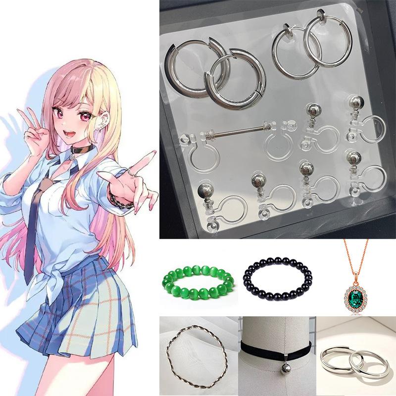 

Other Event & Party Supplies My Dress Up Darling Kitagawa Marin Cosplay Earrings Ear Clip Stud Earrimgs Choker Necklace Fashion Jewelry Anim