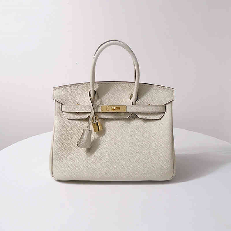 

Designer BBirkinss's Handbags Luxury Platinum Light 2022 High-end Sense of Minority Large Capacity Versatile F, Milkshake white 35cm