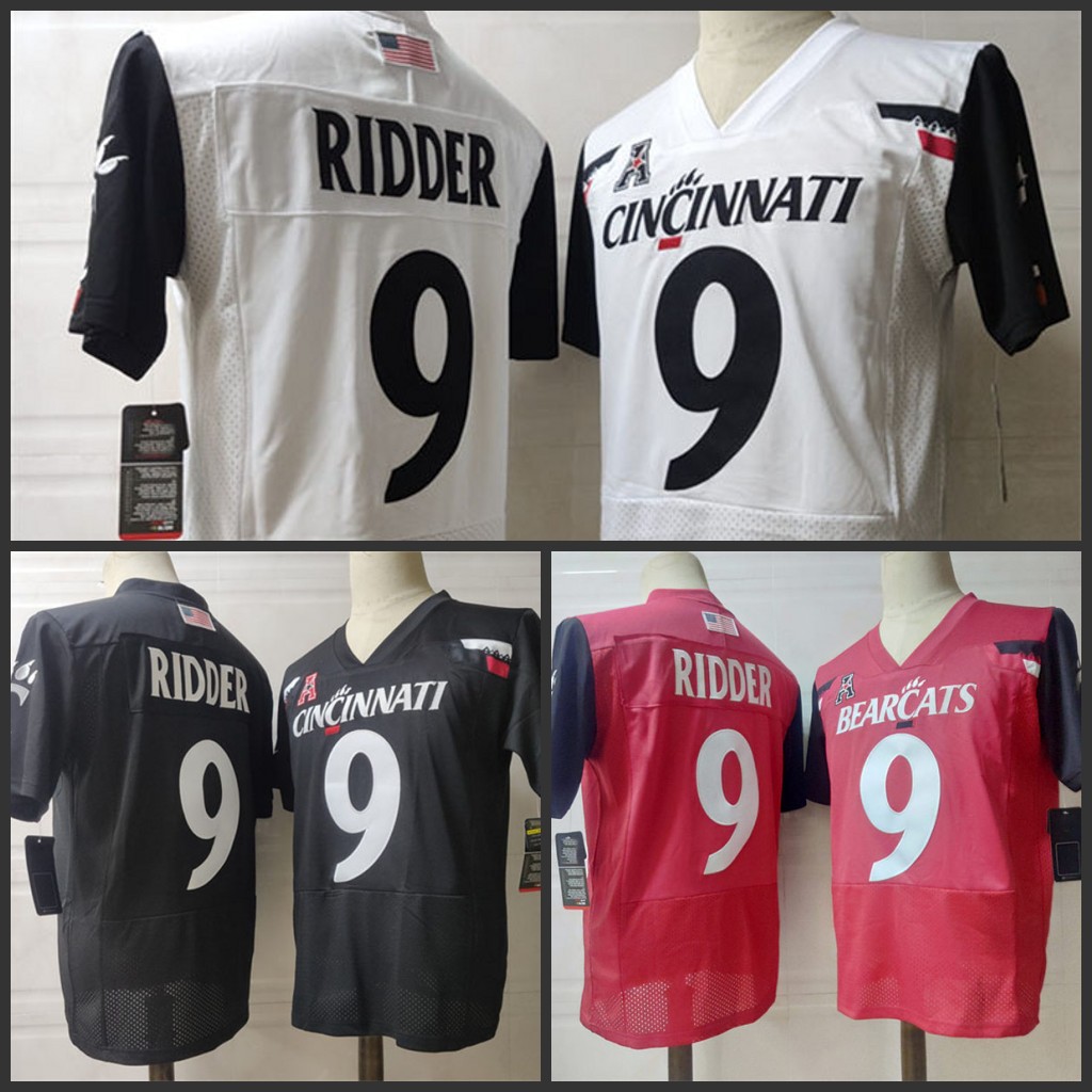 

NCAA Men's Cincinnati Bearcats football Team Jersey Stitched 9 Desmond Ridder Cincinnati jerseys, 9 desmond ridder black