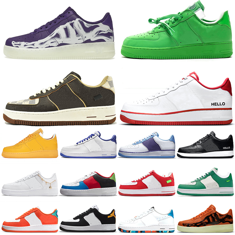 

Airforces 1 One Low Men Women af1 Running Shoes Sneaker Paisley Black White Gum Lucky Charms Skeleton Medium Blue Pure Platinum Habanero Red Trainers Sports Sneakers, Item.22 36-45 mca leather (3)