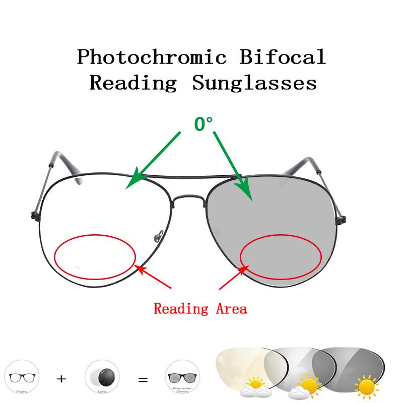 

Sunglasses Intelligent Pochromic Bifocal Reading Glasses Round Women Men Classsic Pilot Presbyopic Eyeglasses L2